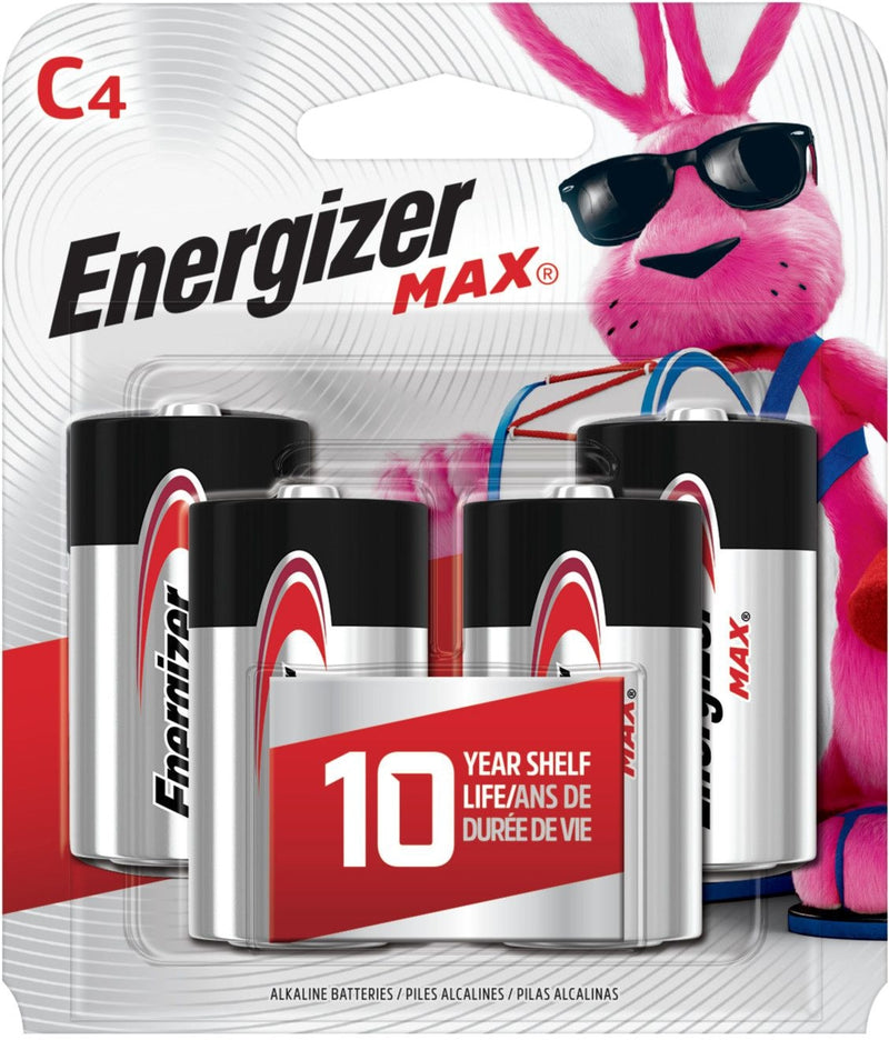 Energizer Max4-pk C Alkaline Batteries, Long Lasting, All Purpose K6