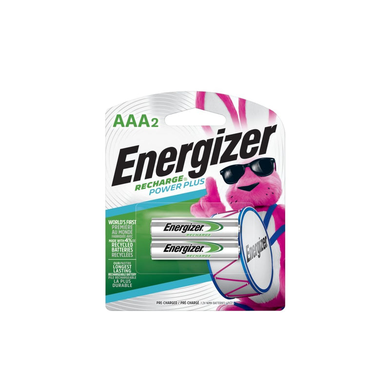 Energizer NH12BP-2 2-pk AAA 800mAh NiMH Rechargeable Batteries, Pre-Charged, All Purpose P7