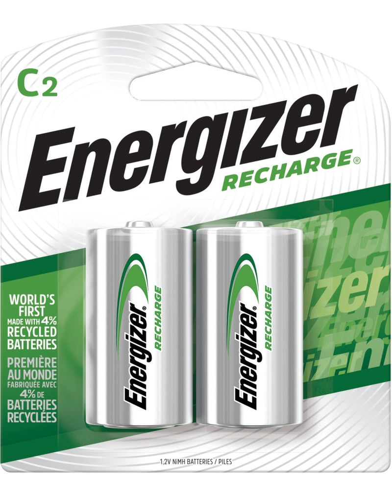 Energizer NH35BP-2 2-pk C NiMH Rechargeable Batteries, Pre-Charged, Long Lasting X8