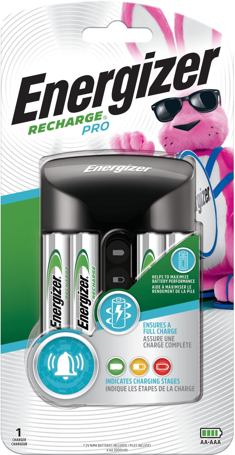 Energizer Recharge Pro CHPROWB4 AA /AAA Rechargeable Battery Charger with 4 AA NiMH Batteries Q0
