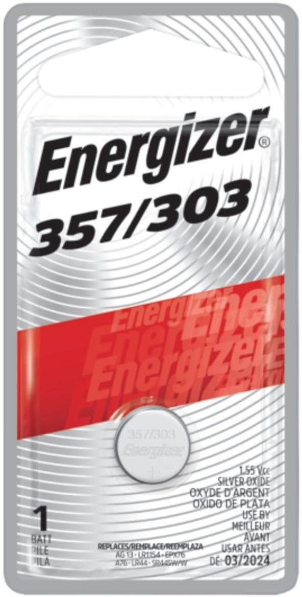 Energizer Silver Oxide 1-pk 357 LR44 AG13 303 A76 1.5V / 1.5 Volt Button Coin Cell Battery S5