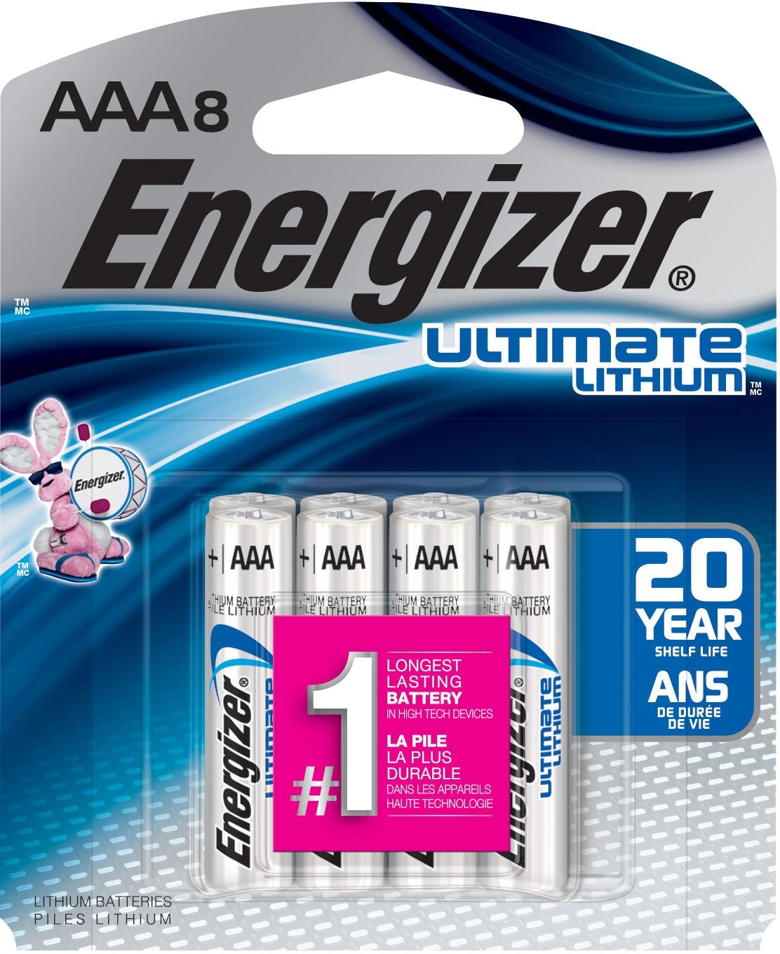 Energizer Ultimate Lithium AAA Batteries, 8-pk