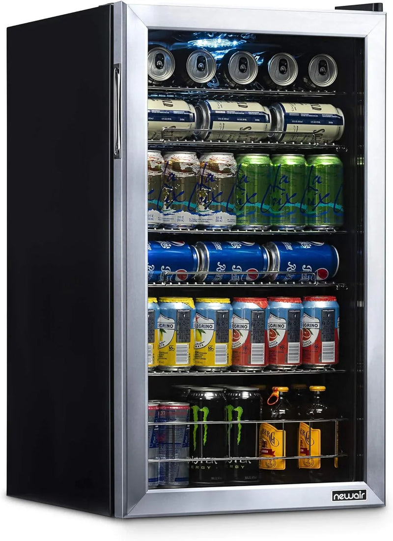 Beverage Refrigerator Cooler | 126 Cans Free Standing with Right Hinge Glass Door S2