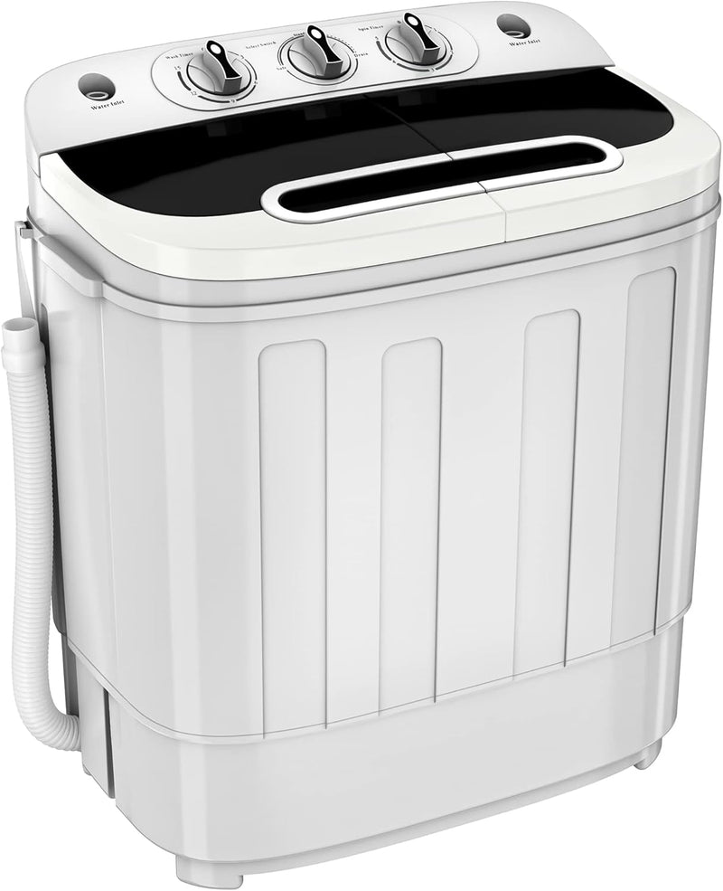 Portable mini double-burner washing machine, capacity 13 pounds, equipped with a spin dryer, a compact clothes washing machine, a lightweight small-sized washing machine, suitable for families, apartments, dormitory rooms, and campers. M9