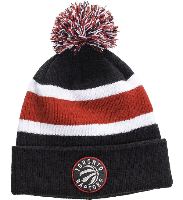 Fan Favorite NBA Toronto Raptors Mass Breakaway Stretch Knit Cuffed Toque with Pom Pom, Blue/Red N9