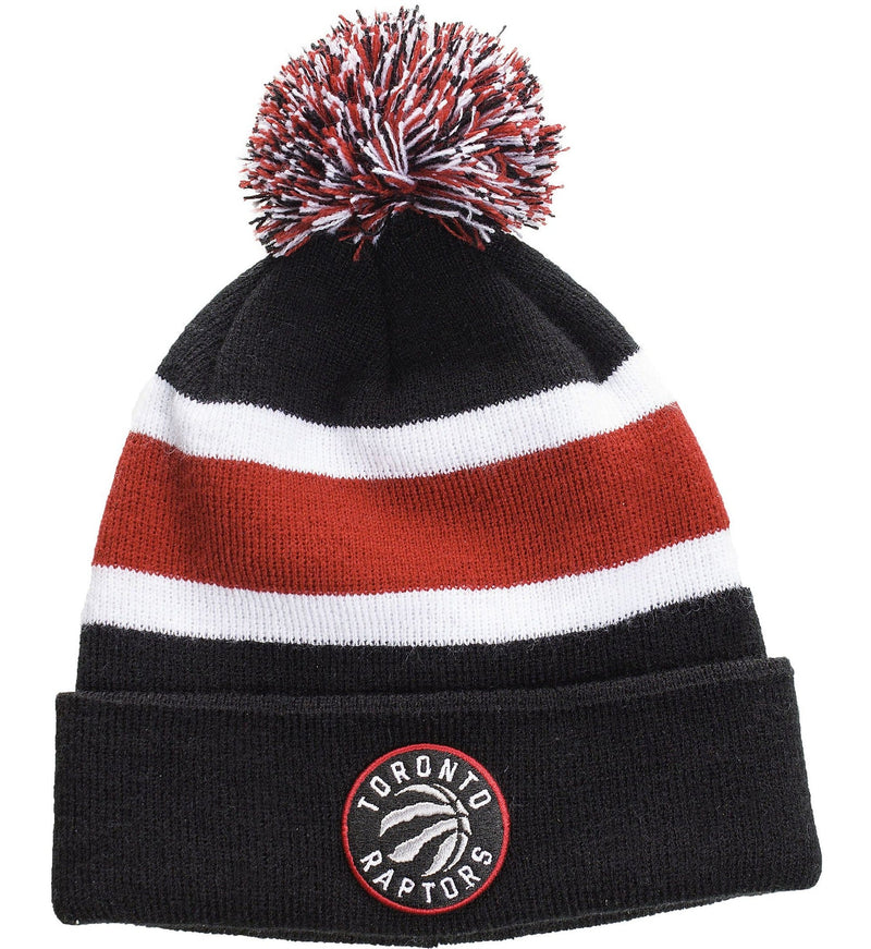 Fan Favorite NBA Toronto Raptors Mass Breakaway Stretch Knit Cuffed Toque with Pom Pom, Blue/Red N9
