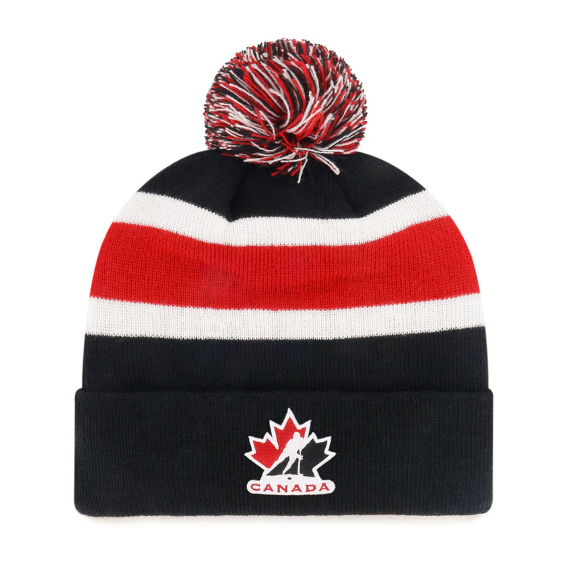 Fan Favorite NHL Team Canada Adult Standard Mass Knit Toque with Breakaway Cuff and Pom Pom C4