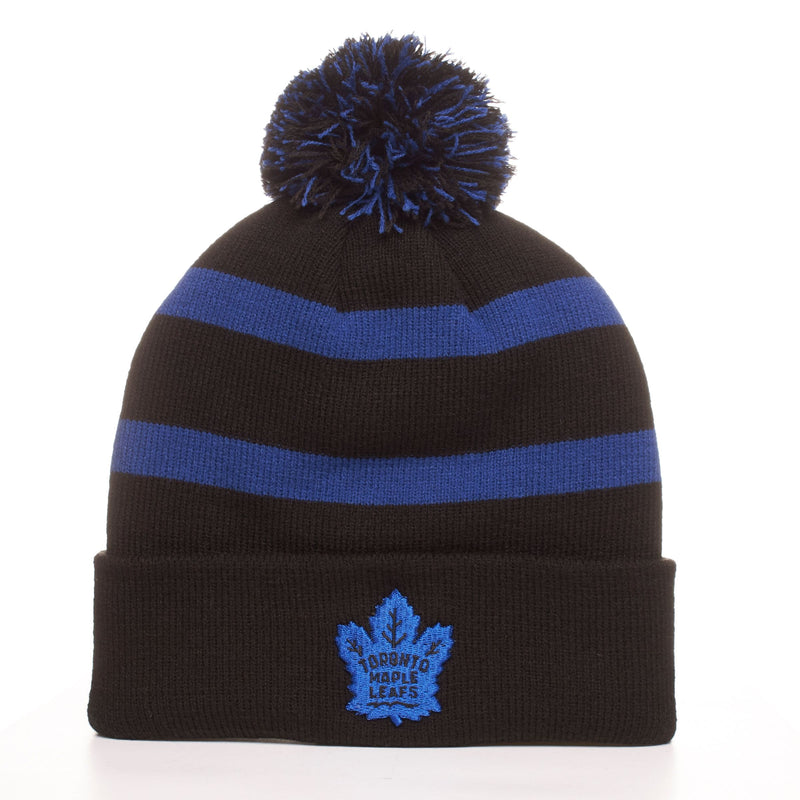 Fan Favorite NHL Toronto Maple Leafs Mass Breakaway Cuff Knit Pom Toque, Black, Adult F1