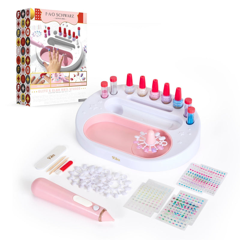 FAO Schwarz Girls Custom Glitter Nail Set, Pink S3