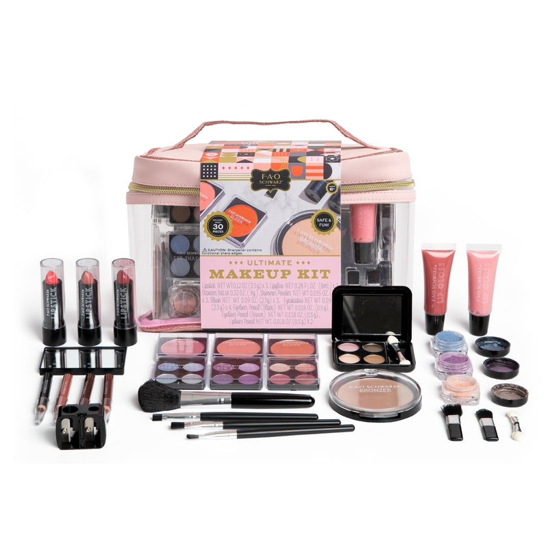 FAO Schwarz Girls Ultimate Makeup Artist Set, 30 Piece, Pastel Pink Q1