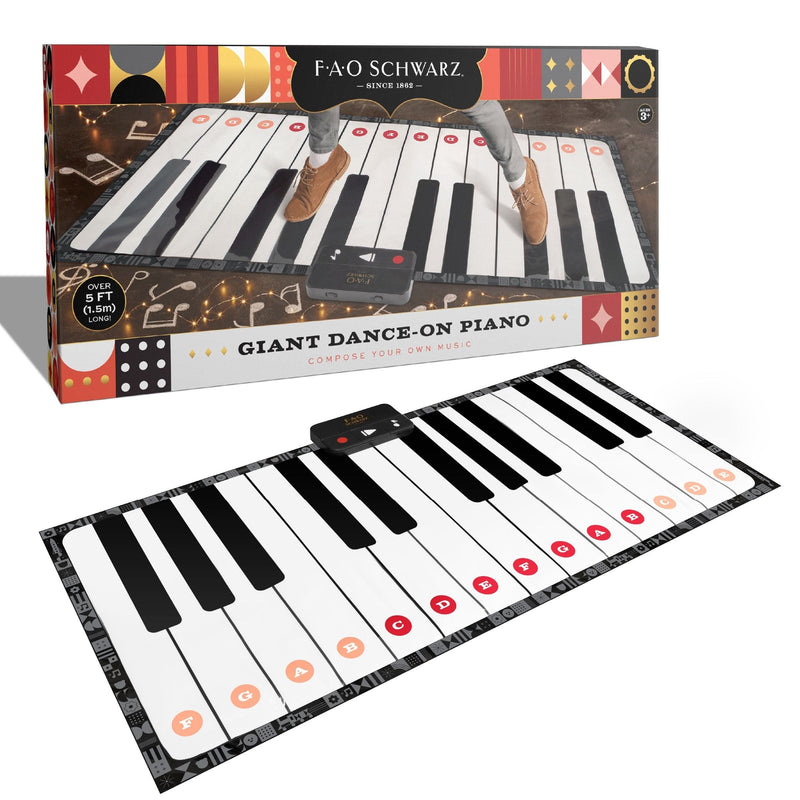 FAO Schwarz Toy Piano Dance Mat, 69x31, White/Black T9