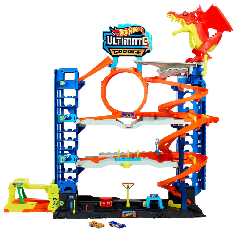 Hot Wheels City Ultimate Garage Playset with 2 Die-Cast Cars, Storage for 50 Cars Child Age 4-8 M0