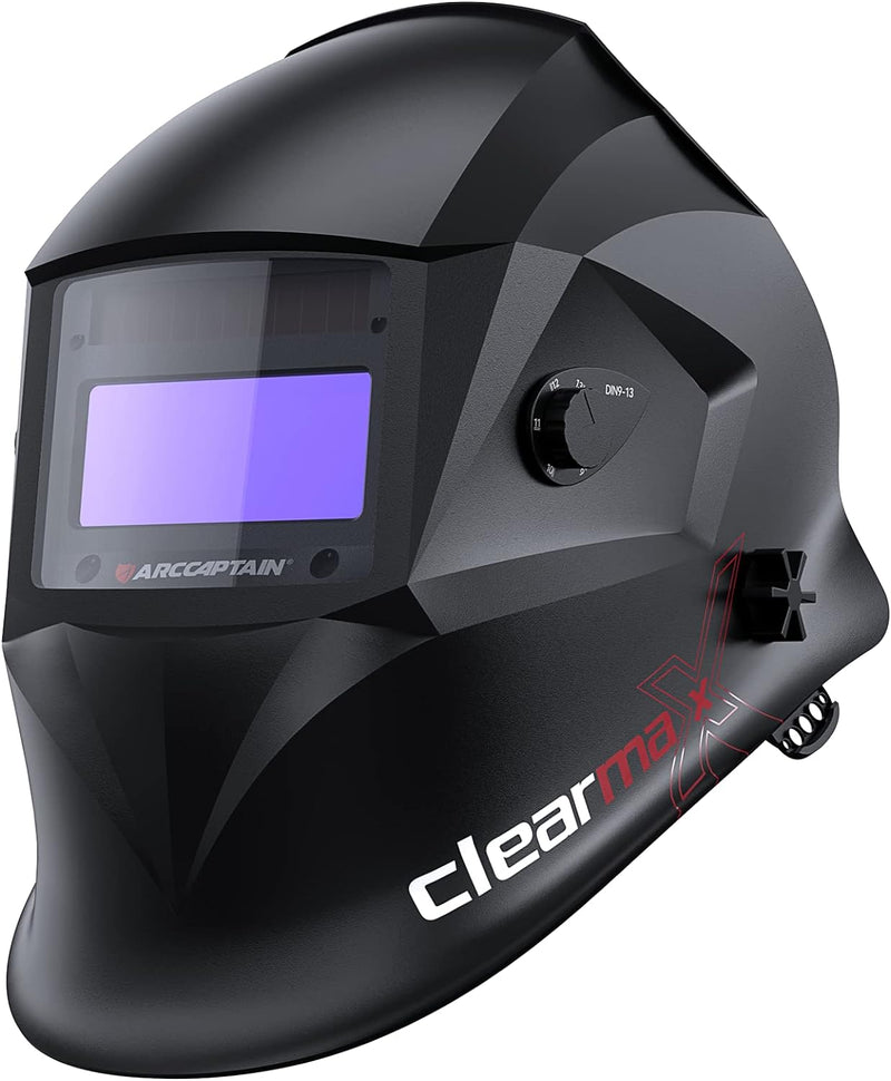 Welding Helmet Auto Darkening, True Color Solar Powered Welding Mask with 4 Arc Sensor, 1/1/1/1 Optical Clarity and Adjustable Shade 4/9-13 Welder Helmet N0