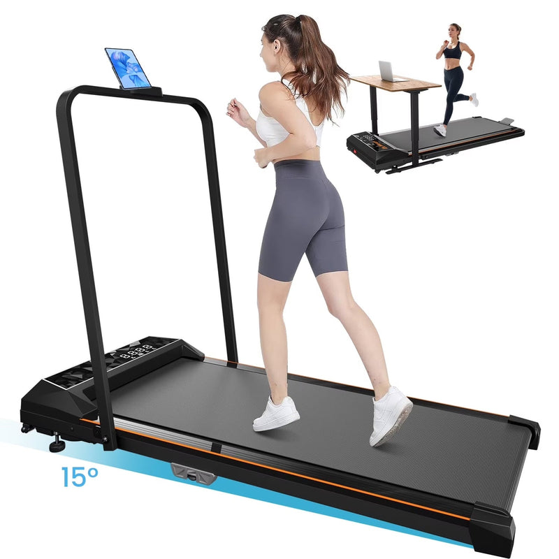 CoolHut Walking Pad, Under Desk Treadmill, 4-in-1 Home/Office Treadmill, Compact and Portable Foldable Treadmill, No Installation, Low Noise, LED... W1