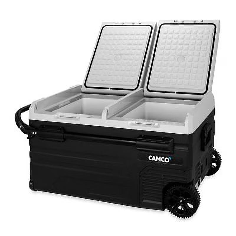 Camco CAM-750 75-Liter Portable Compact Fridge/Freezer | Features Bluetooth Capable Remote Access 2 Compartments w/Dual Zone Cooling | Adjusts... H9