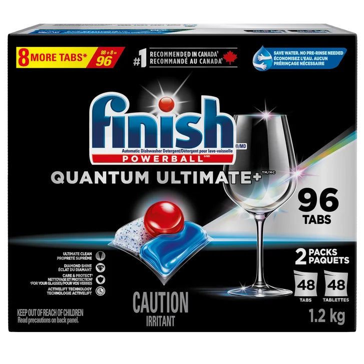 Finish Quantum Ultimate+ Dishwasher Detergent, 96 Tablets I8