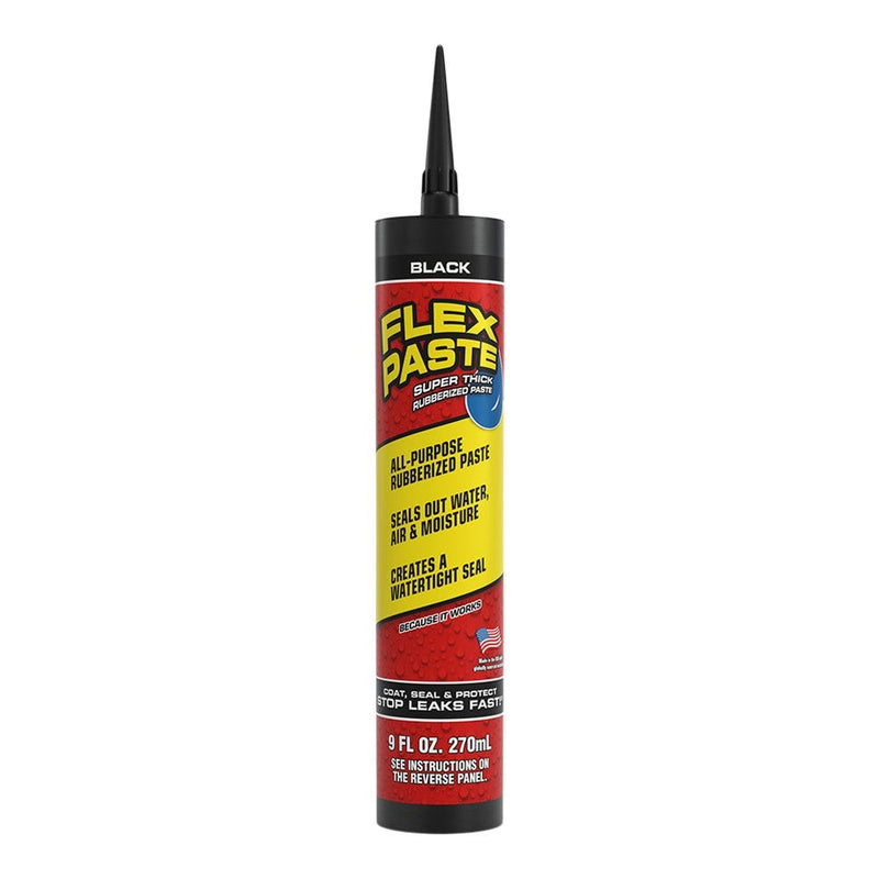 Flex Seal Flex Paste, Super Thick Rubber Paste, Caulk Sealant Leak Protector, Black or White, 9-FL OZ./270 mL X3