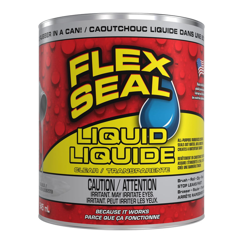 Flex Seal Liquid Rubber Sealant Coating, Paint-On Weatherproof Leak Protector, Clear, 946-mL I2