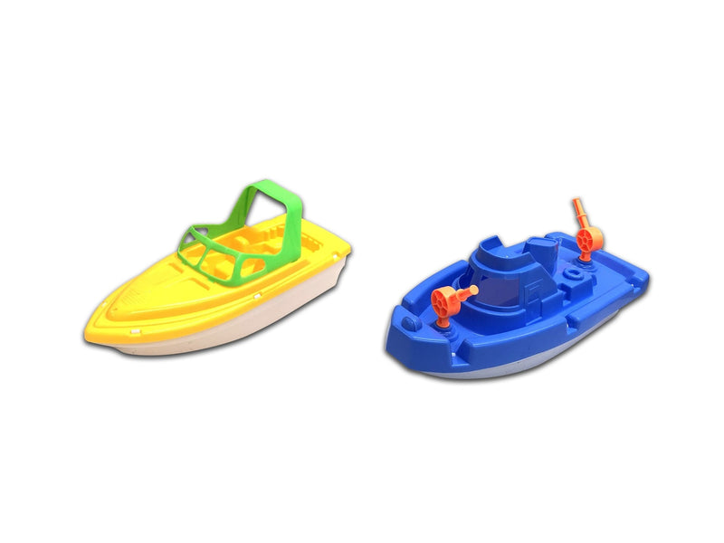 Floating Plastic Boat Water Toy, Yellow/Blue, Assorted, Ages 2+, for Summer/Beach Activities C3