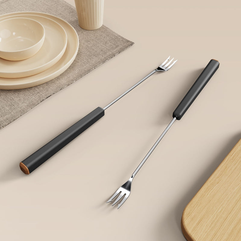 Fondussimo Fondue Forks, 12 Piece, Black R5