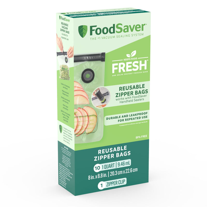 FoodSaver Reusable Zipper Vacuum Sealer Bags, 946mL, 10-pk Q3
