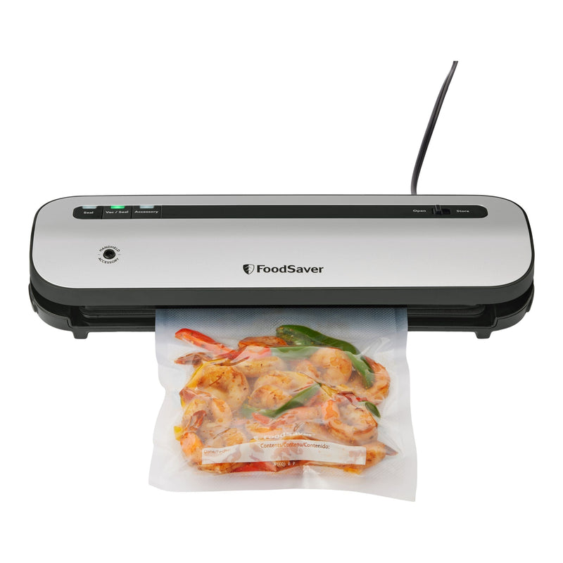 FoodSaver VS1230 Space Saving Vacuum Sealer with Bags & Roll, Stainless Steel G1