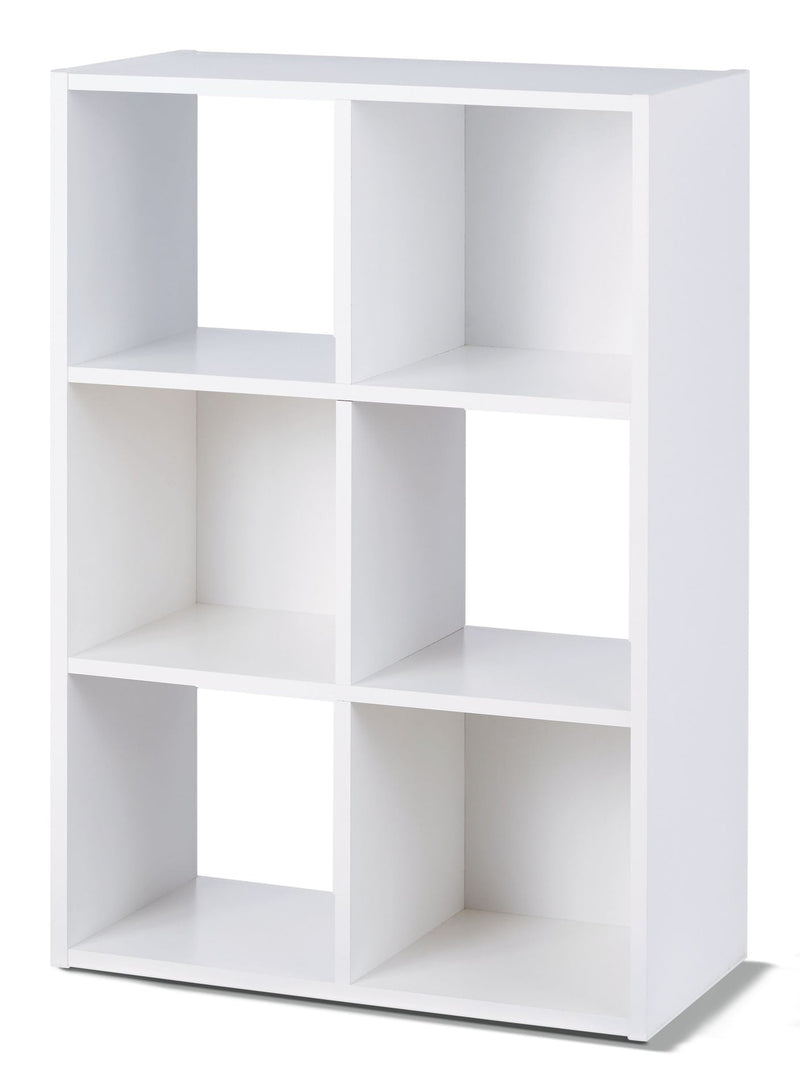 For Living 6-Cube Storage Organizer, Bookcase/Bookshelf, White F2