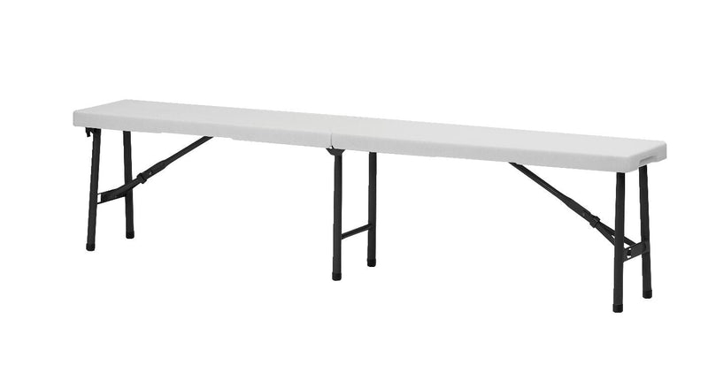 For Living 6-ft Portable Indoor/Outdoor Plastic & Metal Centre Folding Bench, White L1