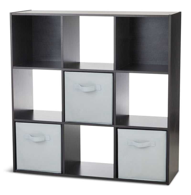 For Living 9-Cube Storage Organizer, Bookcase/Bookshelf, Black Oak Finish X0