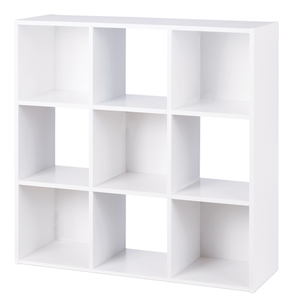 For Living 9-Cube Storage Organizer, Bookcase/Bookshelf, White C1
