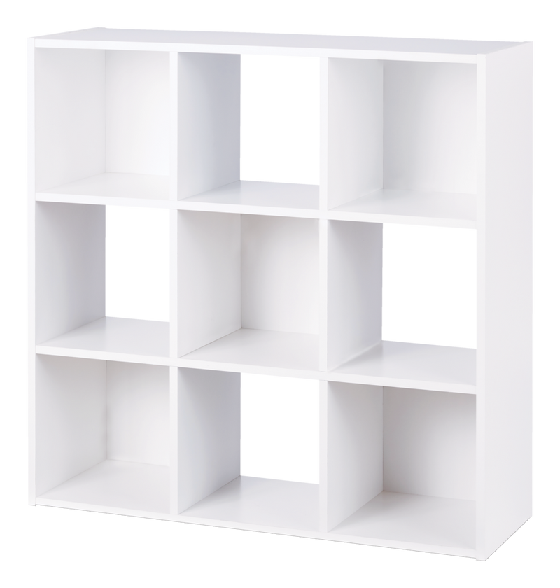 For Living 9-Cube Storage Organizer, Bookcase/Bookshelf, White C1