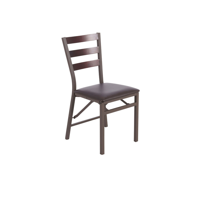 For Living Black Microfibre Folding Ladder Chair, Brown H8