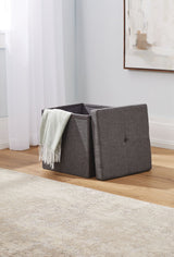 For Living Folding Storage Ottoman, Grey