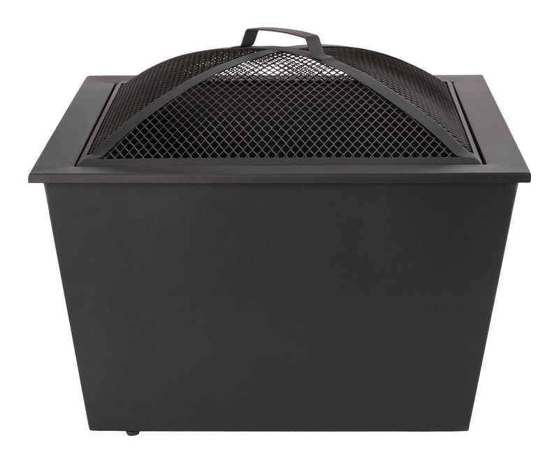 For Living Lyall Square Outdoor Wood Firepit, 20-in, Black R1