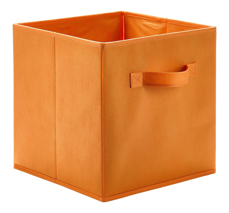 For Living Orange Fabric Foldable Storage Cube Drawers, 10.5x11-in K6