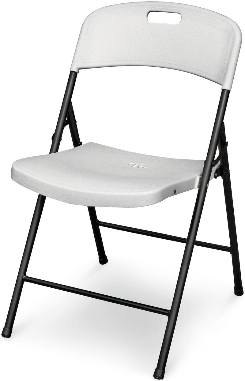 For Living Portable Indoor/Outdoor Contoured Plastic & Metal Folding Chair, White X1