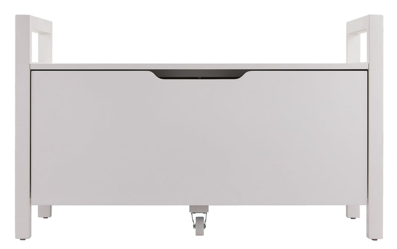 FOR LIVING Pull-Out Storage Bench with Cut-out Handles, 36 x 17 x 22-in, White X0