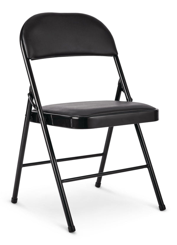 For Living Vinyl Padded Seat Folding Chair, Black X5