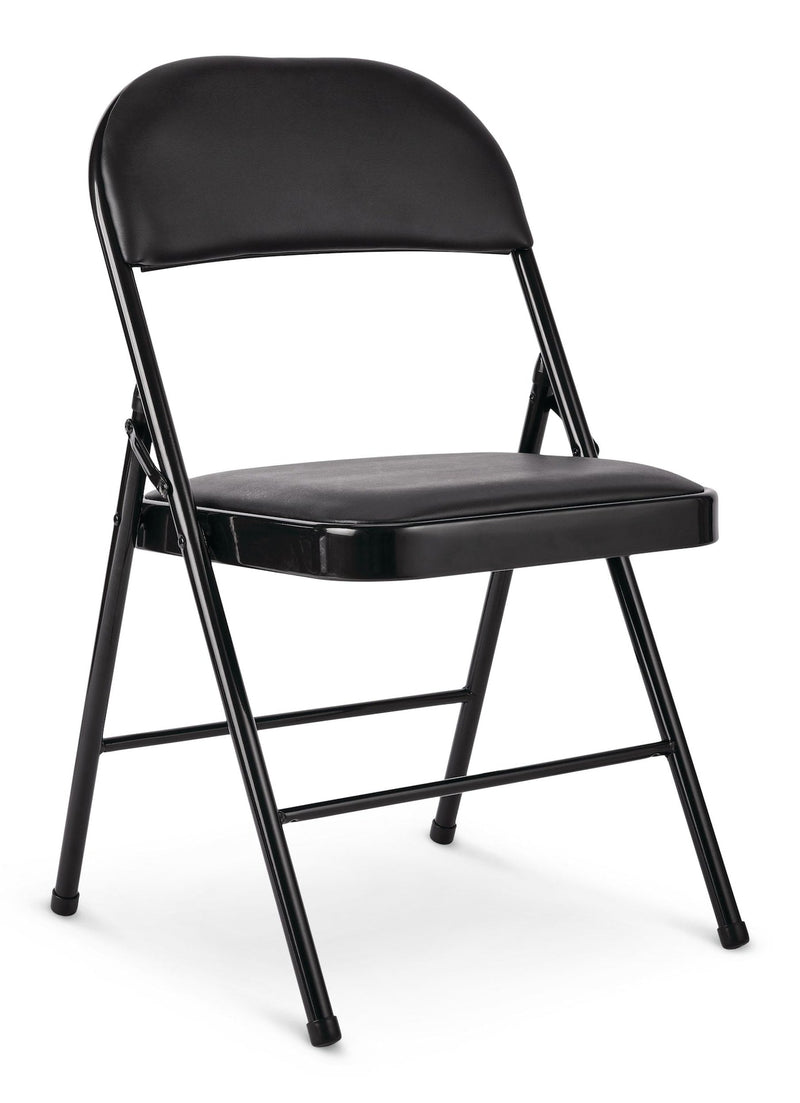 For Living Vinyl Padded Seat Folding Chair, Black S1