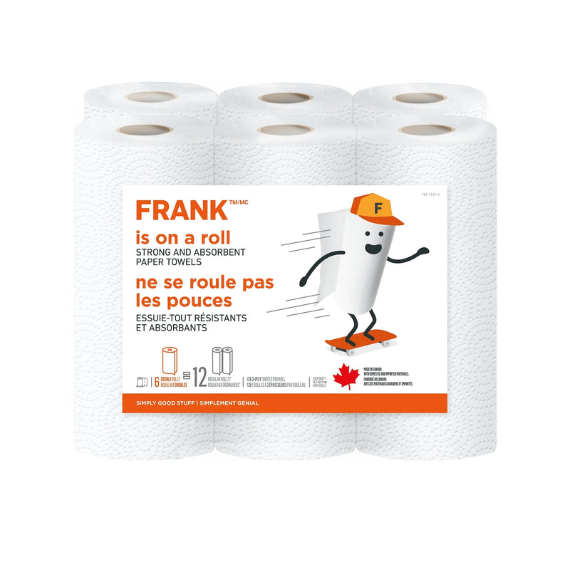 FRANK Paper Towel, 2-ply, 6-pk, Adjustable Tear Size Y6