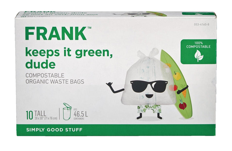 FRANK Tall Organic Compostable Food Waste Bags, 10-pk, 49-L E8