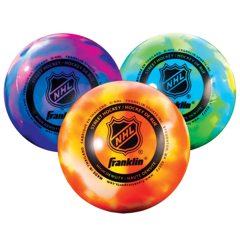 Franklin NHL Warm Weather Street Hockey Balls, Assorted Colours, 3-pk Z8
