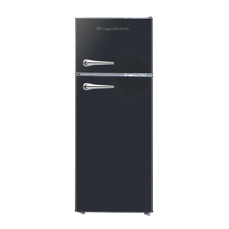 Frigidaire 7.5 cu ft Black Retro Top Mount Refrigerator with Classic Chrome Handle K0