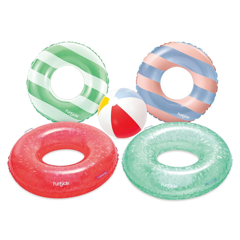 Funsicle Inflatable Pool Float Fun Tube Party Pack, 5-pcs, Ages 14+ W8
