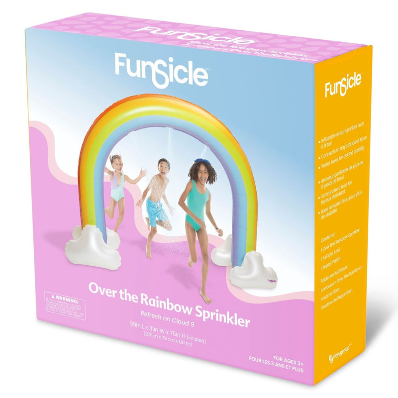 Funsicle Over the Rainbow Giant Inflatable Outdoor Sprinkler with Built-In Water Sprayers Q4