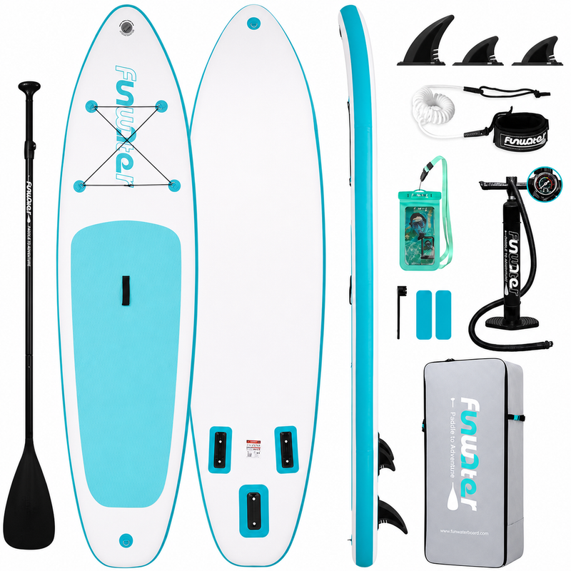 FunWater 10 ft 6 in Inflatable Stand Up Paddle Board Set – Sky Blue A5
