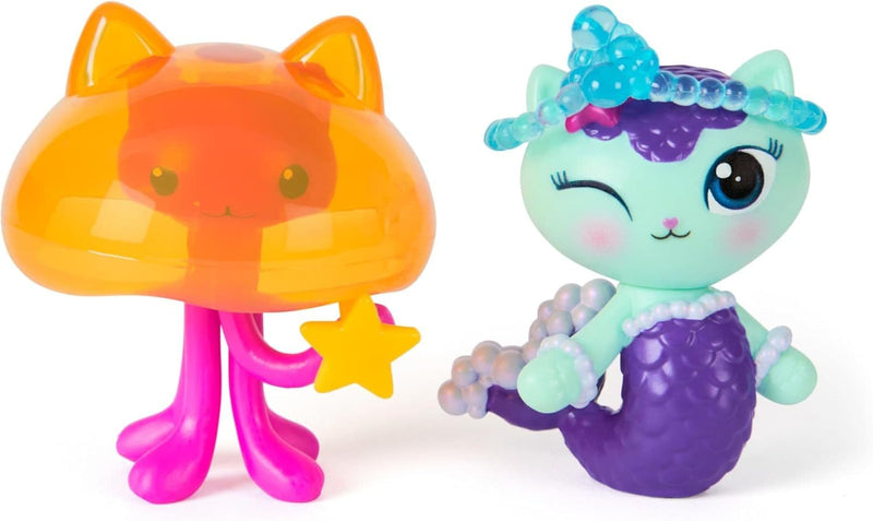 Gabby's Dollhouse: The Movie, MerCat & Kitty Jellyfish, Toy Figures with 2 Accessories, Ages 3+ L0