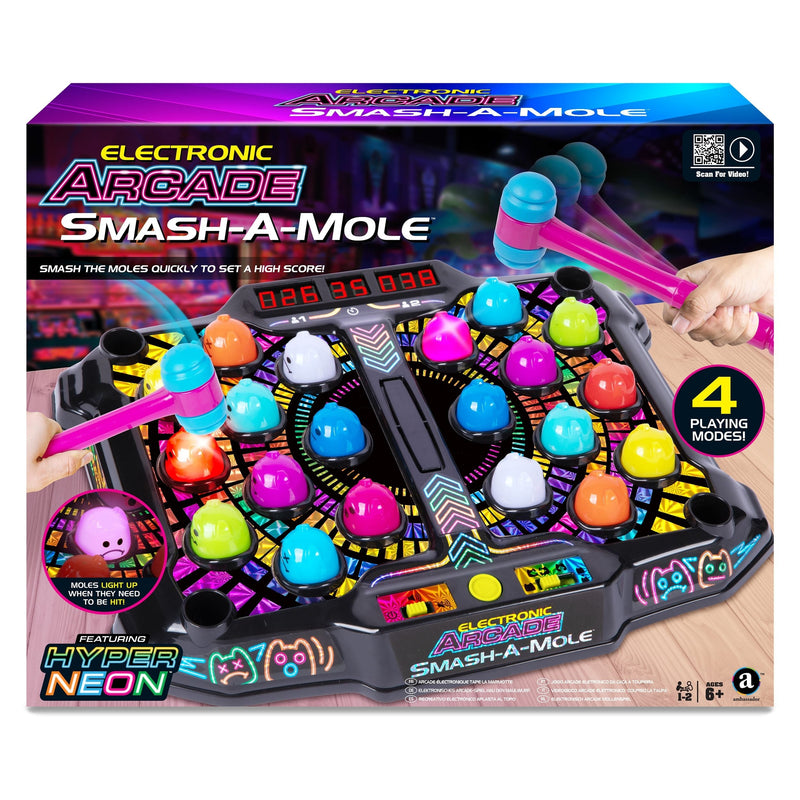 GAME Hyper Neon Series Whack A Mole Electronic Arcade for Ages 6+ C4