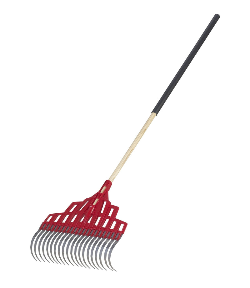 Garant Multi-Purpose Poly Steel 20-Tine Leaf Rake, Wooden Shaft, 65.5-in Y0
