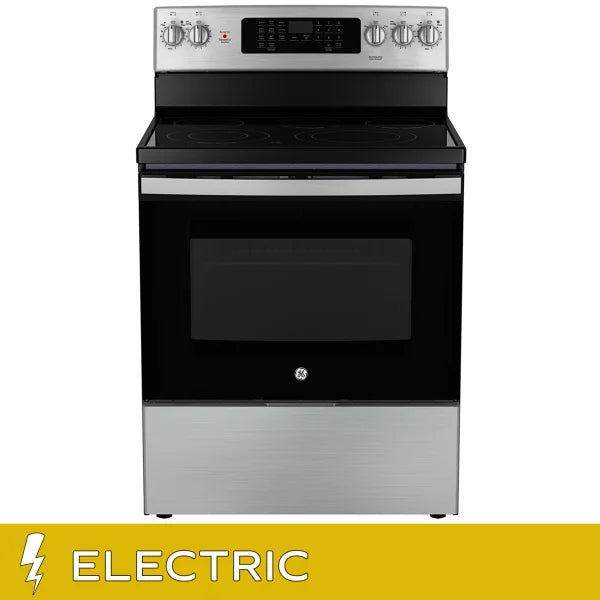 GE 30 in. 5.0 cu. ft. Electric Convection Range with No-Preheat Air Fry E9